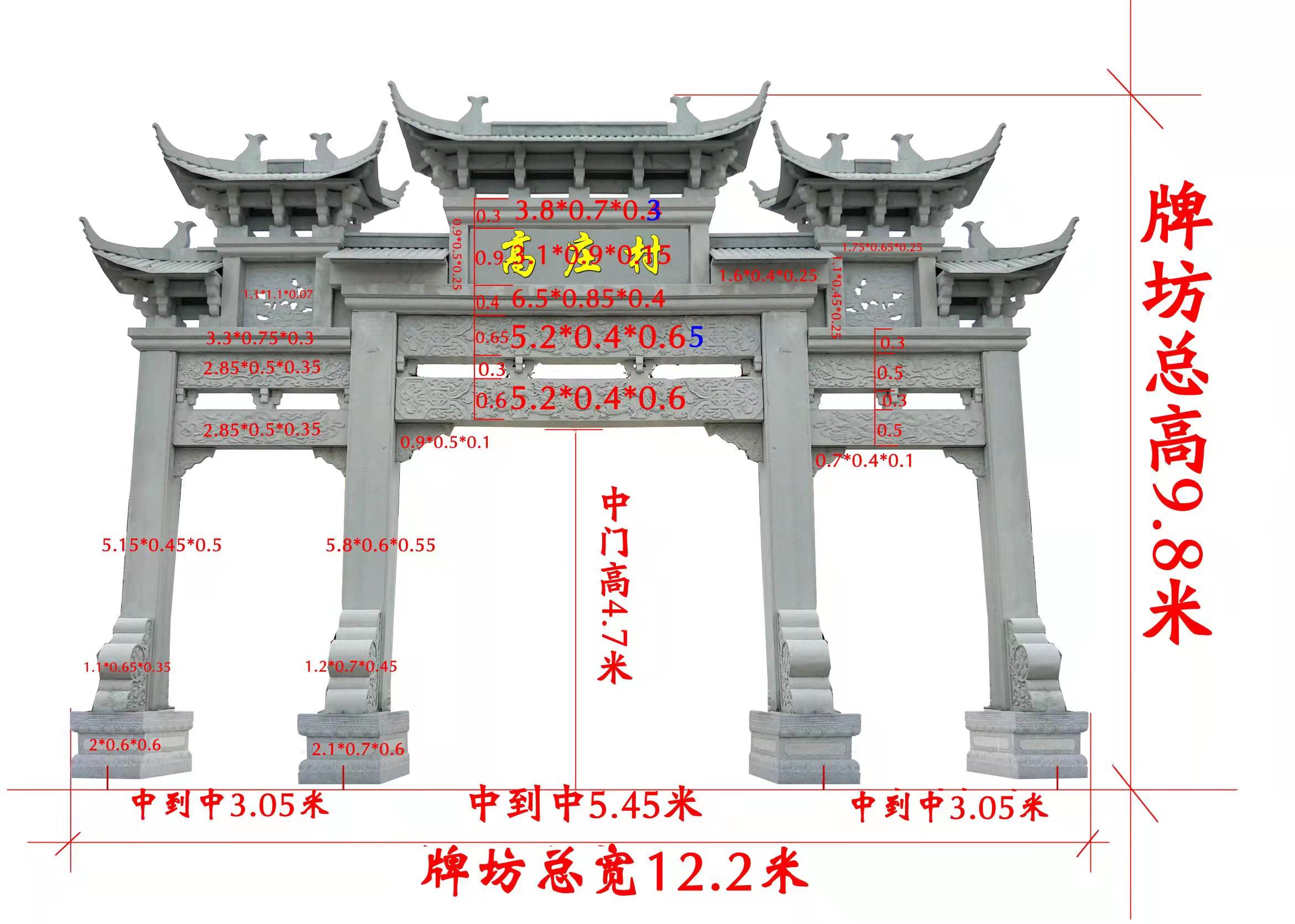 五门牌楼设计图